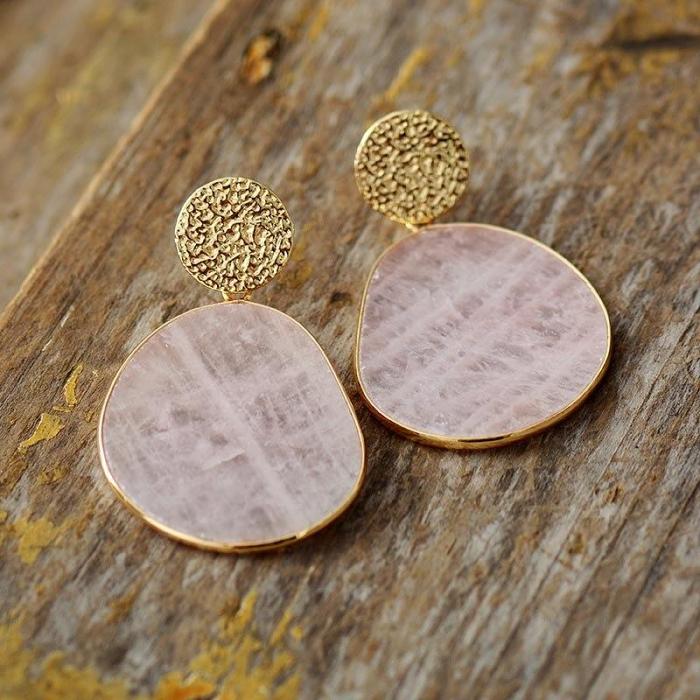 Rose Quartz Drop Earrings