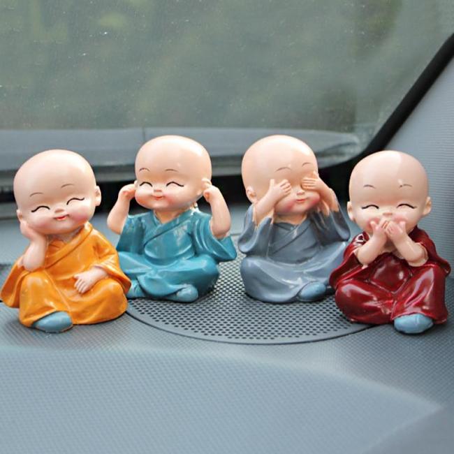 Little Monk Figurines 4pc Set by Veasoon