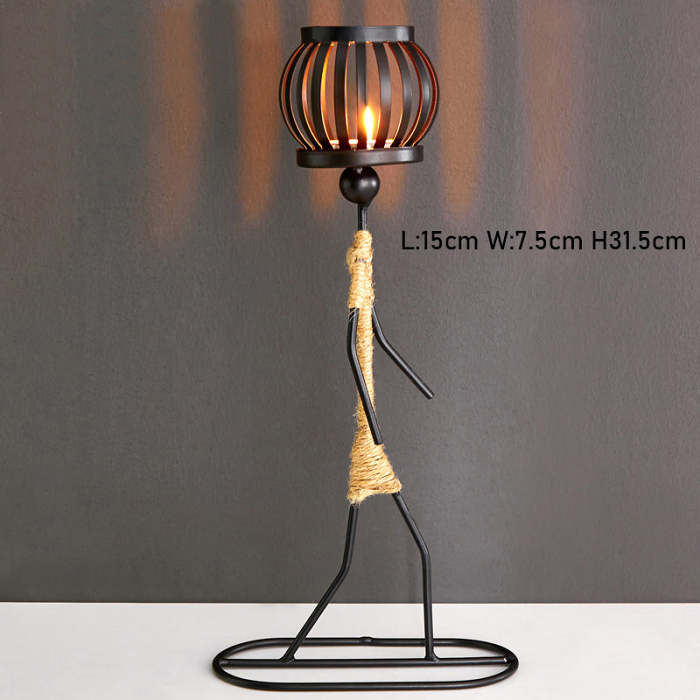 Retro Iron Candle Holder