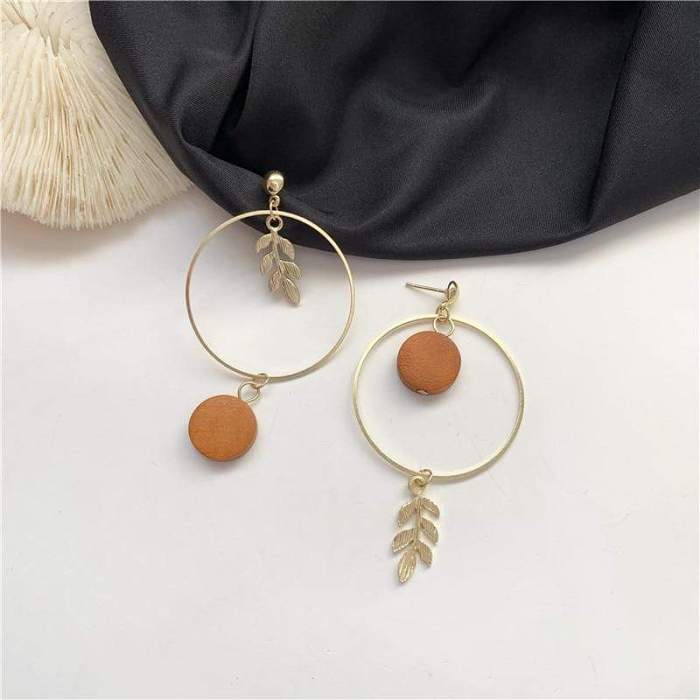 Hoop and Leaf Earrings