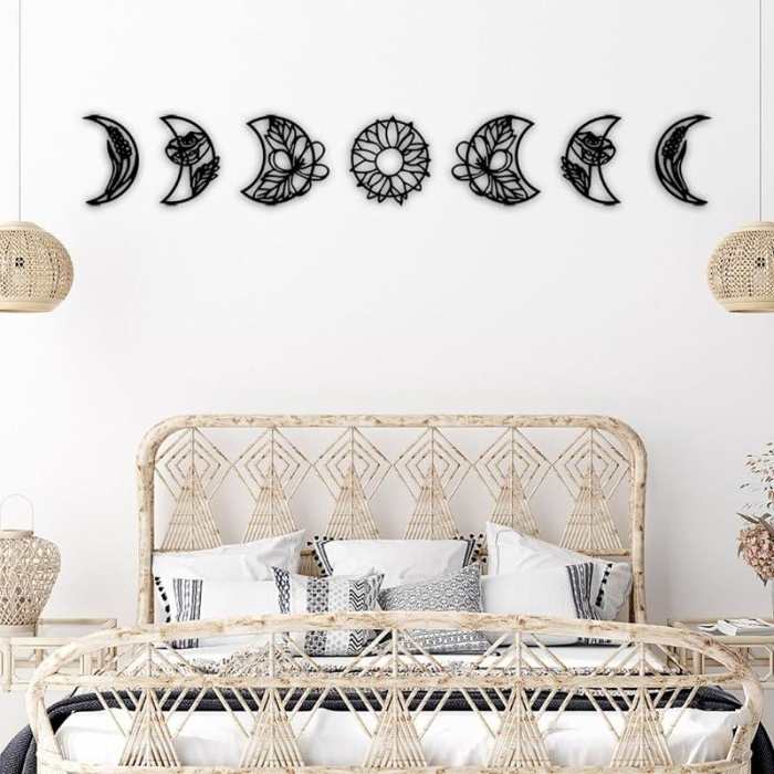 Moon Phase Boho Wall Decor 7pcs by Veasoon