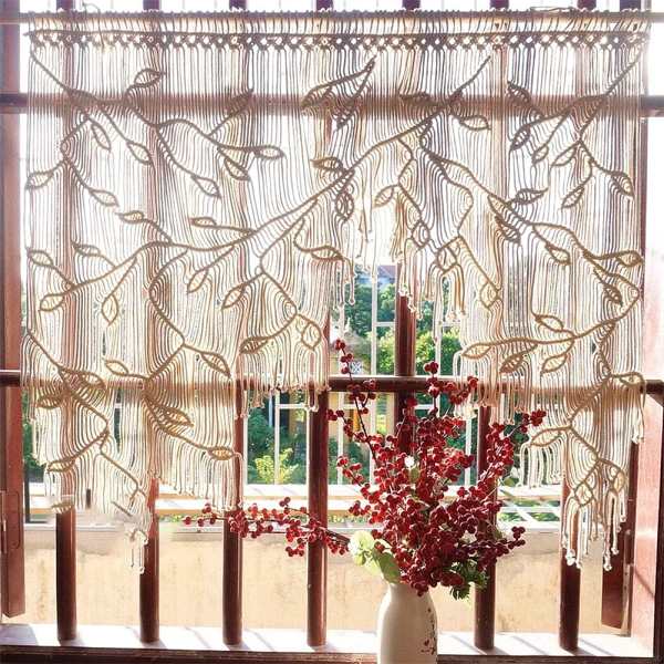 Macrame Leaf Curtain by Veasoon