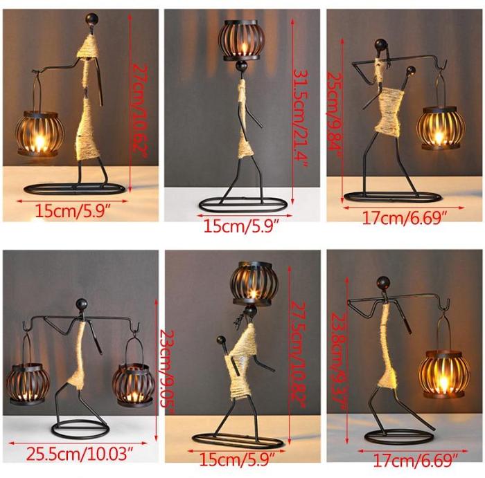 Handmade Figurines Metal Candlesticks by Veasoon