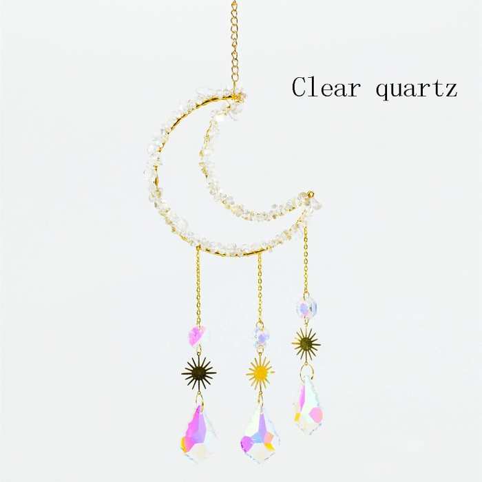 Natural Crystal Moon-Shaped Suncatcher by Veasoon