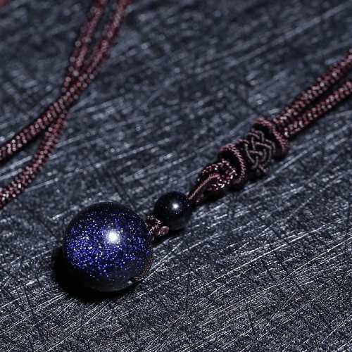 Blue Sandstone Celestial Pendant Necklace
