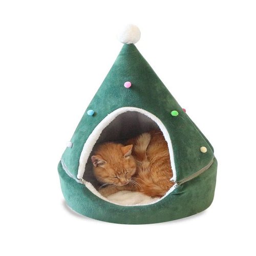 Cute Christmas Tree Winter Warm Pet Bed by Veasoon