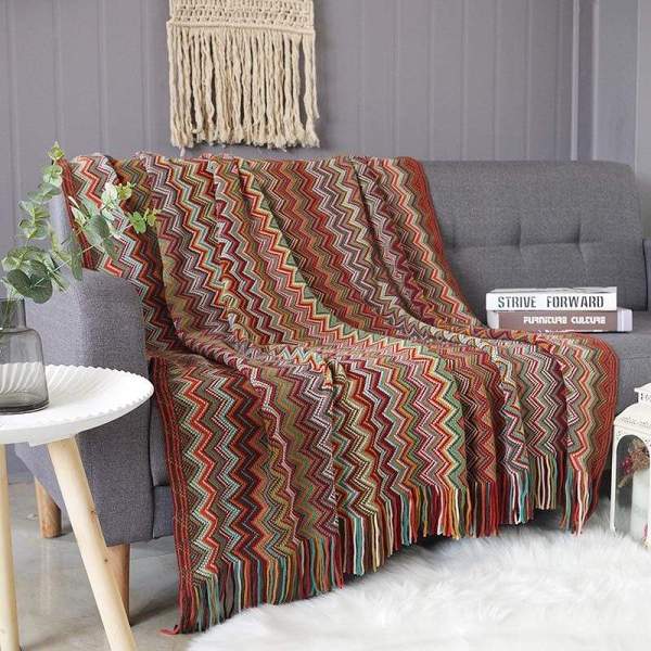 Geometric Pattern Throw Blanket by Veasoon
