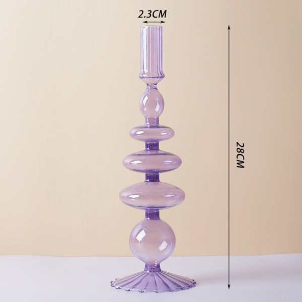 Purple and Pink Glass Candle Holders by Veasoon