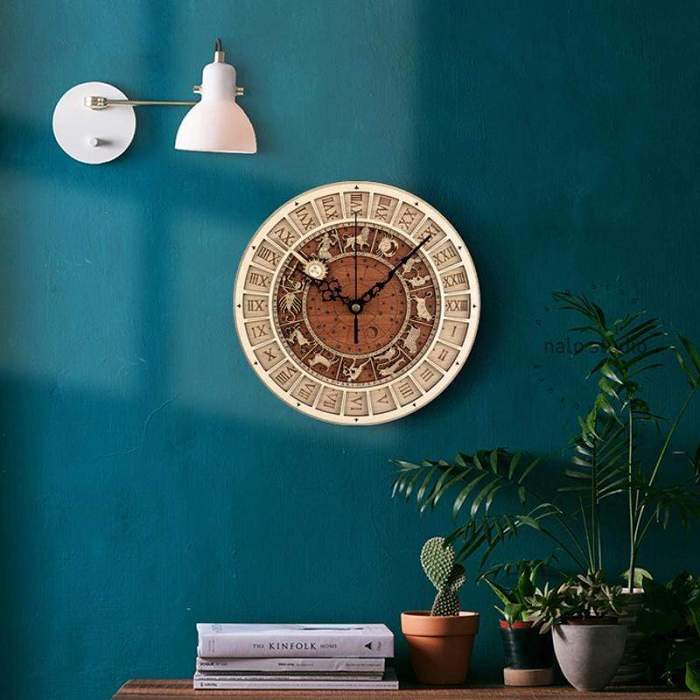 Zodiac Signs Wooden Wall Clock by Veasoon