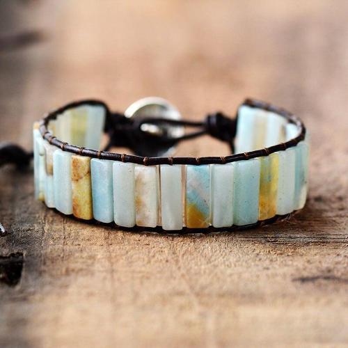 Amazonite Stone Tree Of Life Bracelet