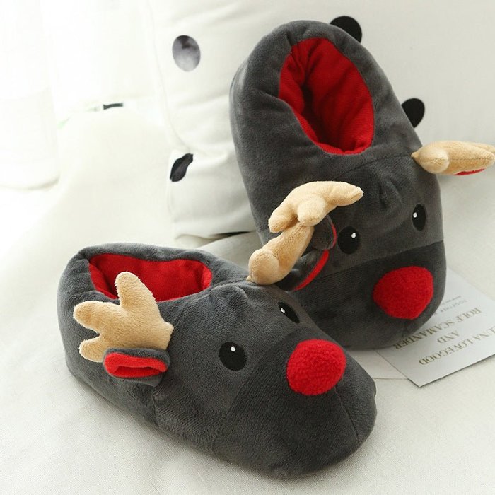 Cute Elk Christmas Shoes Home Slippers by Veasoon