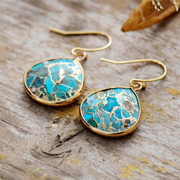 Turquoise Teardrop Dangle Earrings