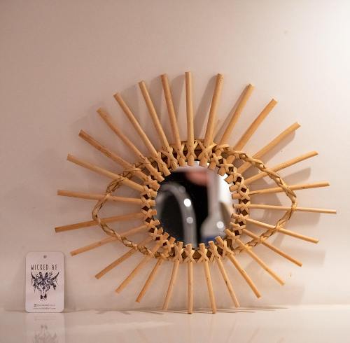 Rattan Eye Wall Mirror by Veasoon