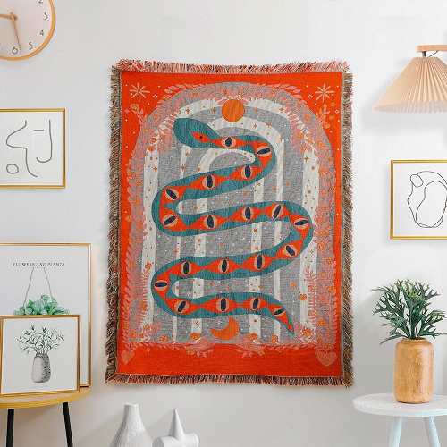 Mystical Snake Throw Blanket by Veasoon