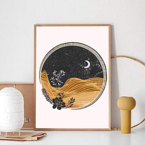 Mid Century Burnt Orange Canvas Wall Art by Veasoon