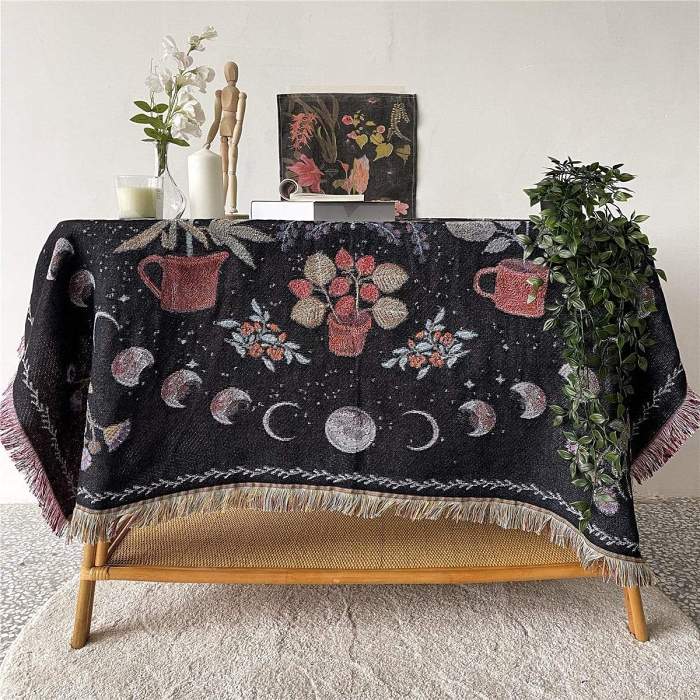 Moonlight Garden Throw Blanket by Veasoon