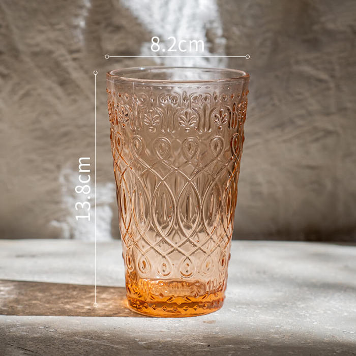 Pearlescent Vintage Embossed Glass Cup