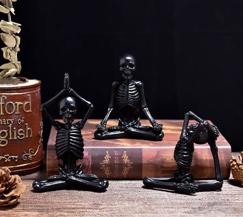 Halloween Skeleton in Yoga Pose Decor by Veasoon