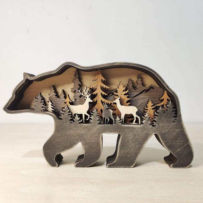 Wooden Wild Animals Decor Figurines by Veasoon