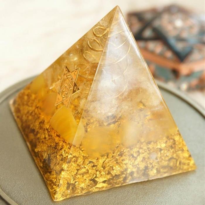 Orgonite Citrine Crystal Pyramid by Veasoon