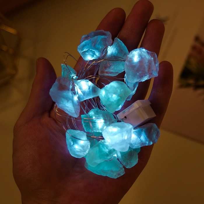 Natural Quartz Crystals String Lights by Veasoon