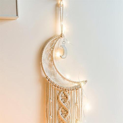 Crescent Moon Macramé Dreamcatcher by Veasoon