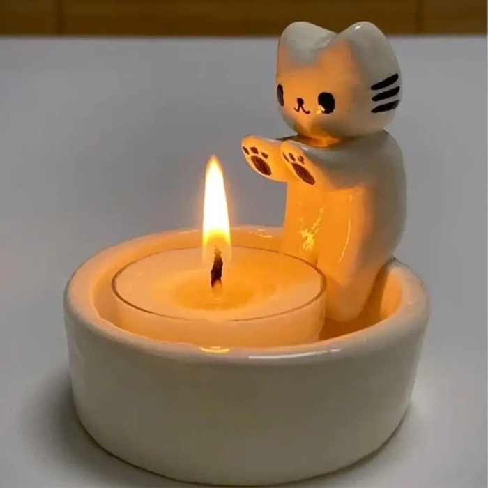 Kitten Candle Holder by Veasoon