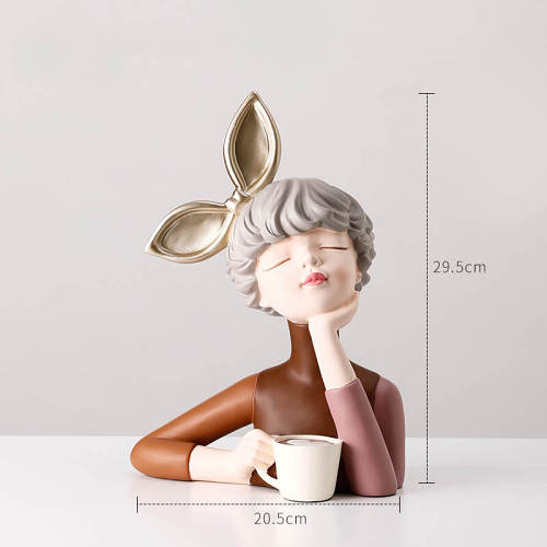 Elegant Girl Resin Decoration