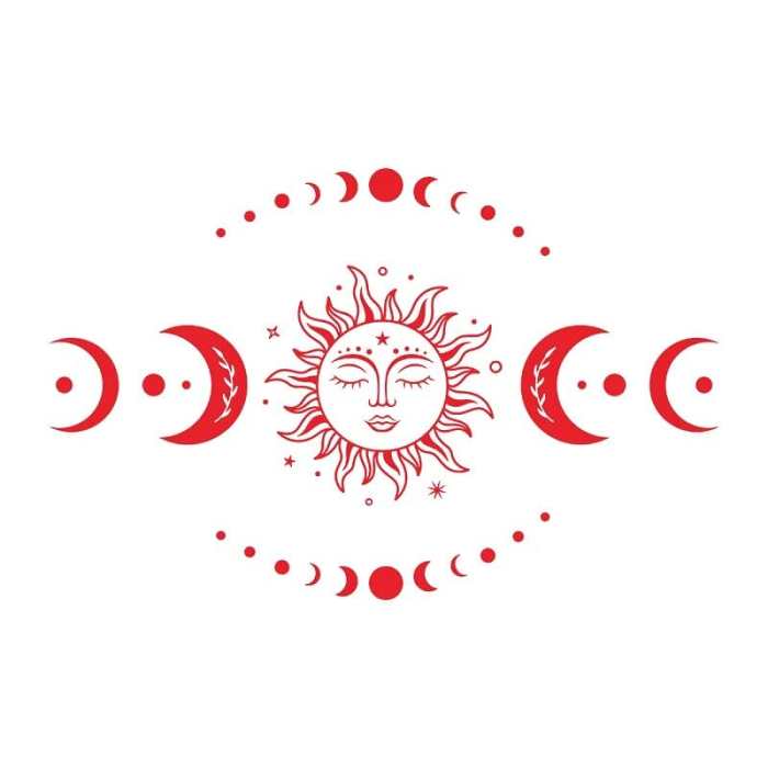 Mystical Sun And Moon Wall Stickers by Veasoon