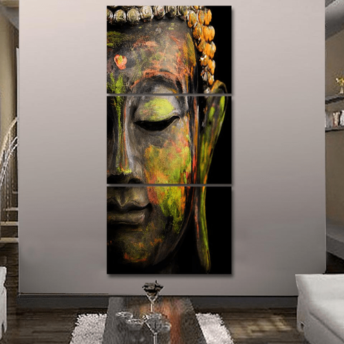 Buddha Statue Printed Canvas Painting 3pcs by Veasoon
