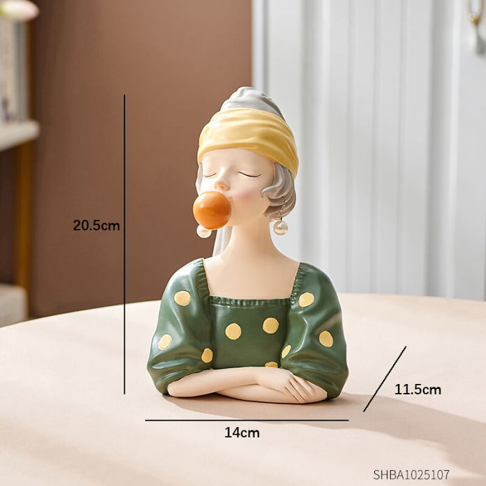 Earring Girl Resin Decoration