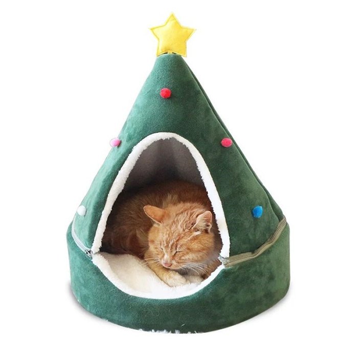 Cute Christmas Tree Winter Warm Pet Bed by Veasoon