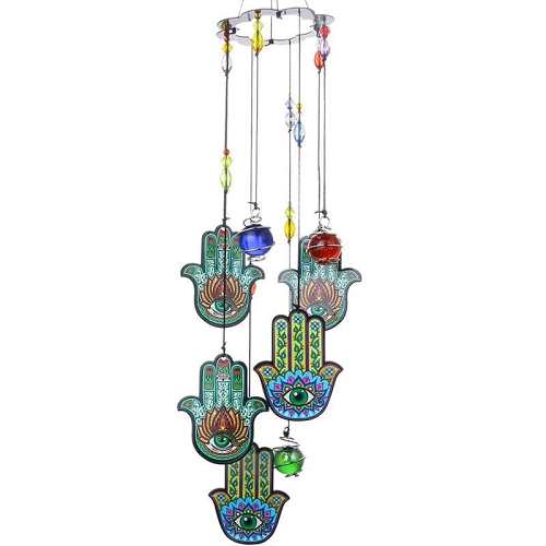 Hamsa Hand Suncatcher Wind Chime by Veasoon