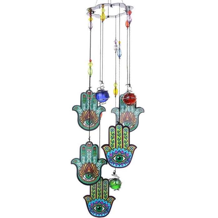 Hamsa Hand Suncatcher Wind Chime by Veasoon