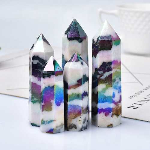 Natural Titanium Aura Crystal Tower by Veasoon