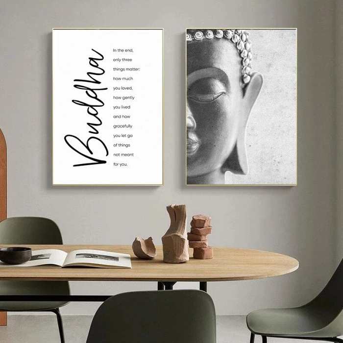 Zen Buddha Statue Canvas by Veasoon