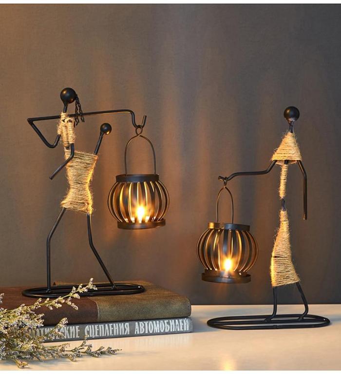 Handmade Figurines Metal Candlesticks by Veasoon
