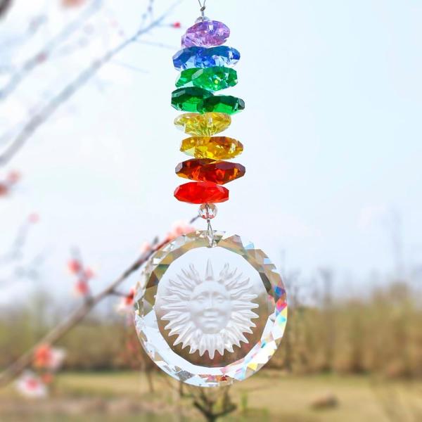 Handmade Crystal Glass Chakra Charm by Veasoon