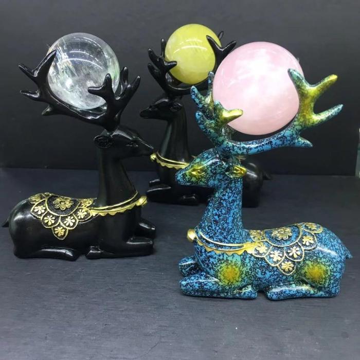 Deer Natural Crystal Figurines by Veasoon