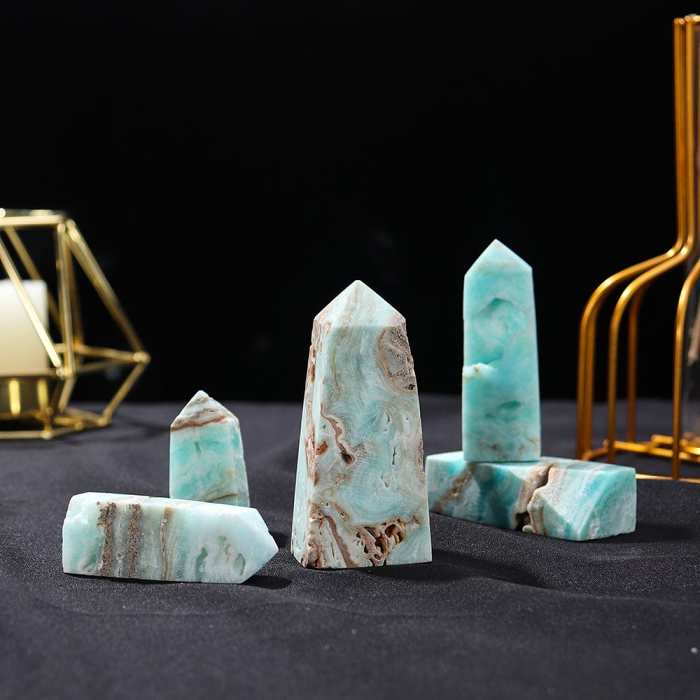 Caribbean Calcite Crystal Point Tower by Veasoon