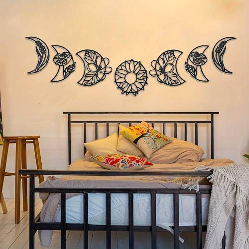 Moon Phase Boho Wall Decor 7pcs by Veasoon