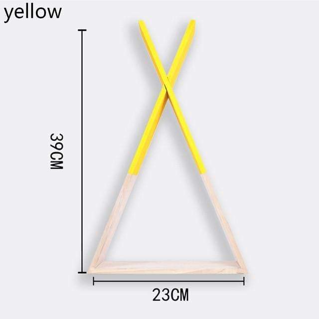 Color Dipped Wooden Triangle Wall Shelf by Veasoon