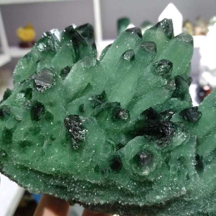 680g Green Phantom Quartz Crystal by Veasoon