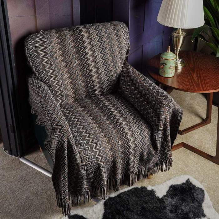 Geometric Pattern Throw Blanket by Veasoon