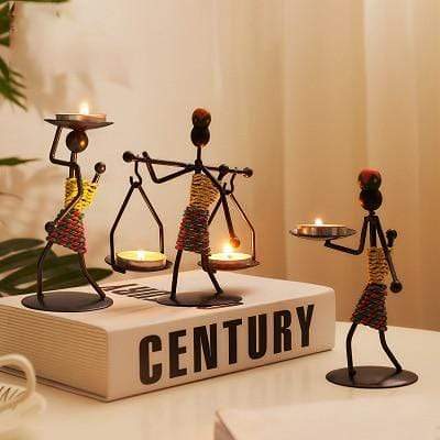 Handmade Figurines Metal Candlesticks by Veasoon