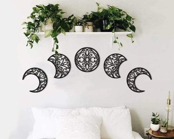 Wooden Moonphase Wall Art by Veasoon