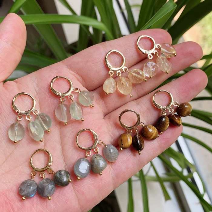 Natural Crystal Tassel Earrings
