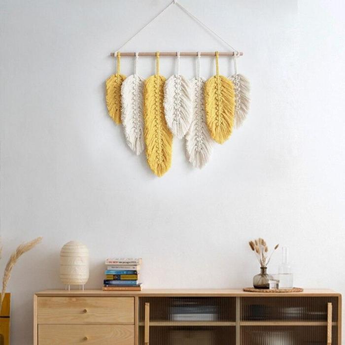 Macrame Feather Wall Hanging by Veasoon