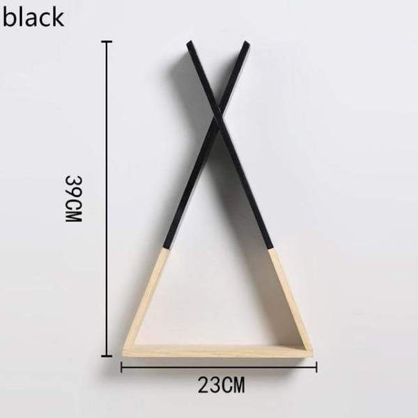 Color Dipped Wooden Triangle Wall Shelf by Veasoon