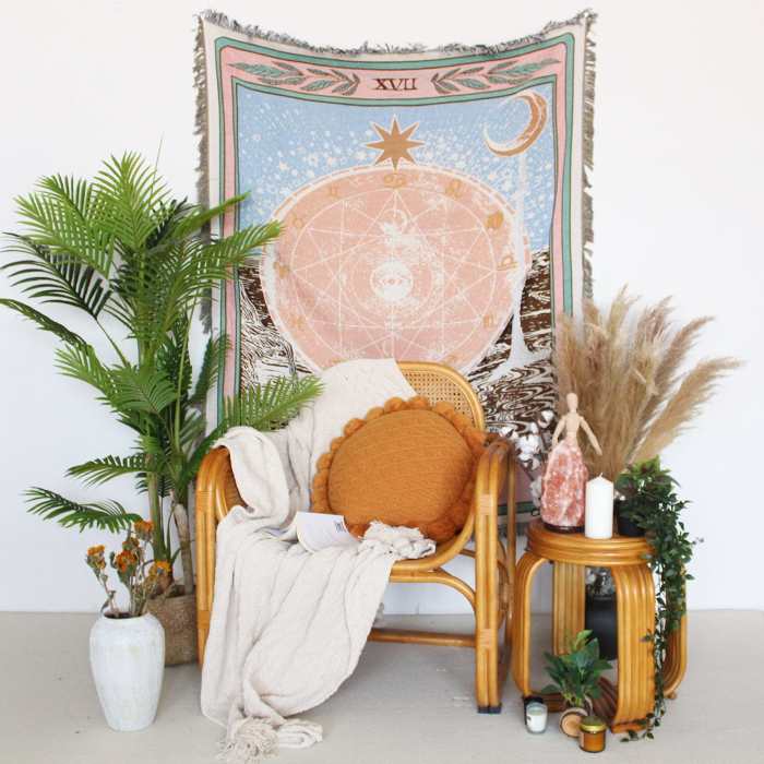 Tarot Card Throw Blanket by Veasoon